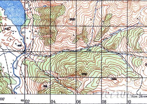 苏联1:100000地形图样例(新疆喀纳斯)